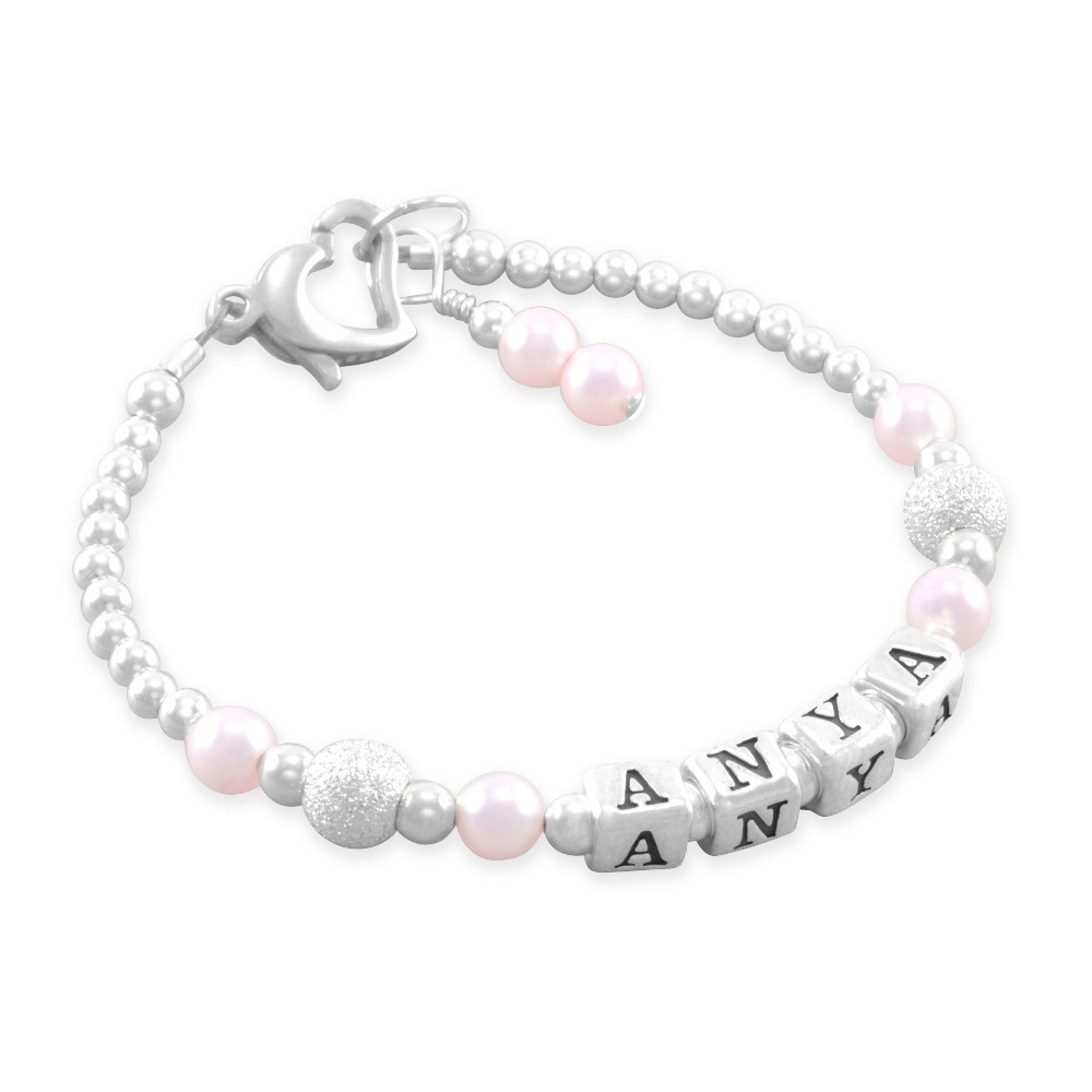 Personalization Name Bar Baby Anklet with an Hand Stamping Initial Star Charm-Newborn 1st Birthday Baby Girl Friendship Best Friend GodChild