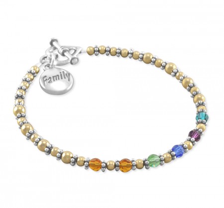 gold family birthstone bracelet