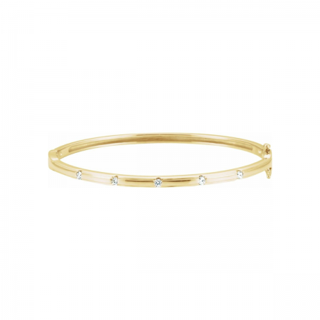 Aura 14k Yellow Gold & Natural Diamond Bangle Bracelet