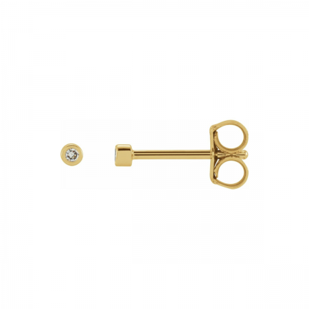 Celestial Glow | 14K Gold Micro Bezel-Set Natural Diamond Earring Studs