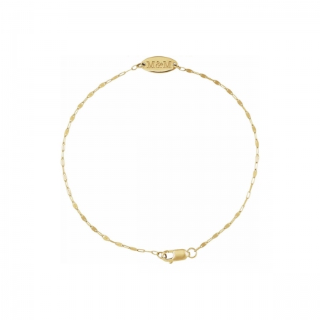 Dainty Chain Monogram Bracelet 14k Gold Customized