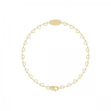 Signature Lineage Heart Link Monogram Bracelet | 14K Solid Gold