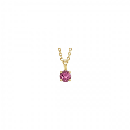 The Solara Petite Birthstone Necklace 14K Solid Gold & Natural Gemstone | First Fine Jewelry Gift For Child 