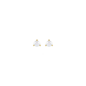 14K Solid Gold Micro Pearl Stud Earrings | Stellar Apex Minimalist Luxury