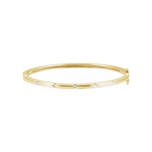 Aura 14k Gold & Natural Diamond Bangle Bracelet 