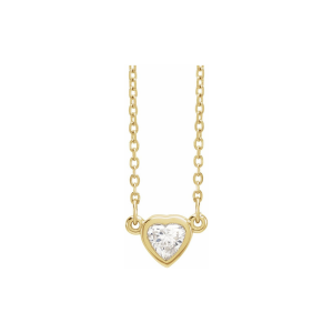 L’Atelier Petite Heart Necklace | 14K Solid Gold & Natural Diamond For Child sixsistersbeadworks