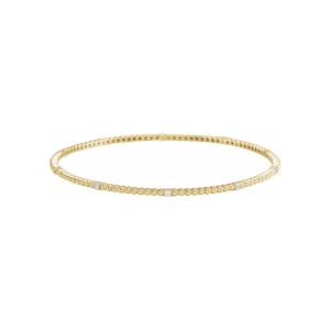 Luminary 14k Gold & Natural Diamond Beaded Bangle Bracelet 