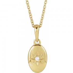  Star Necklace 14k Gold & Natural Diamond 