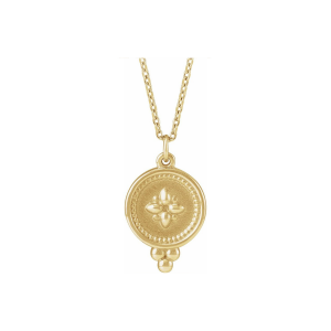 Secret Garden Necklace | 14K Solid Gold Floral Motif 