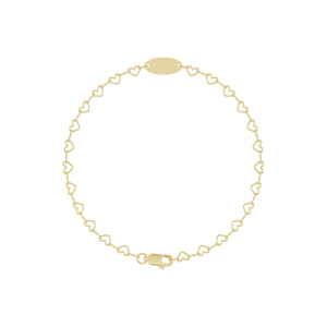 Signature Lineage Heart Link Monogram Bracelet | 14K Solid Gold
