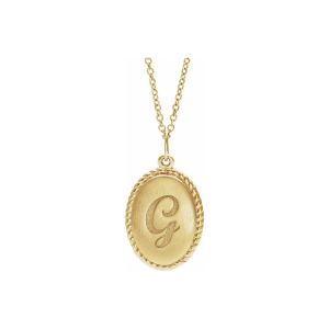 Signature Orbit Pendant | Custom Monogram Necklace in 14k Gold