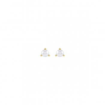 14K Solid Gold Micro Pearl Stud Earrings | Stellar Apex Minimalist Luxury