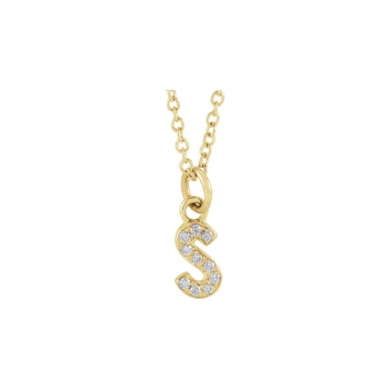 14K Solid Gold & Natural Diamond Tiny Letter Necklace | Lumière Little Initial For Child Six Sisters Beadworks