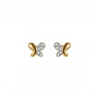 Petite Papillon 14k Gold Diamond Butterfly Earrings for Kids | Six Sisters Beadworks