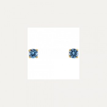 Children's Legacy 14K Gold Natural Gemstone Birthstone Earrings March Aquamarine