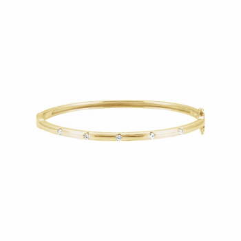 Aura 14k Yellow Gold & Natural Diamond Bangle Bracelet