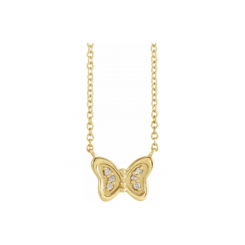 Butterfly Necklace14K Solid Gold & Natural Diamonds For Child | The Little Legacy by Six Sisters Beadworks