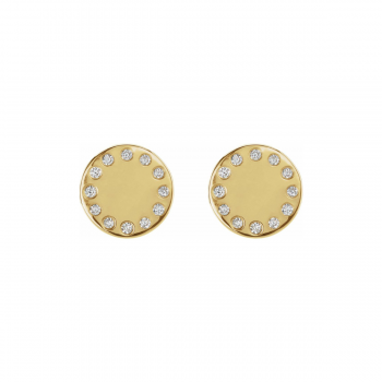 Eternity Moon Phase Earrings in 14K Gold Full Moon with Diamonds