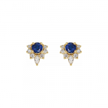 Gilded Starlet Birthstone Earrings | 14K Gold & Natural Diamonds