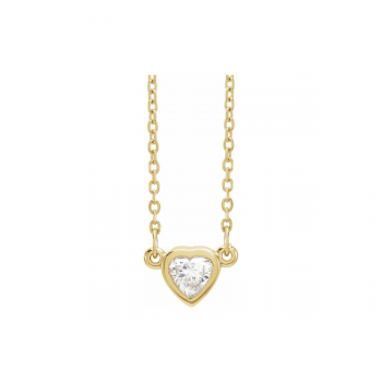 L’Atelier Petite Heart Necklace | 14K Solid Gold & Natural Diamond For Child sixsistersbeadworks