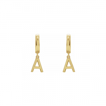 Letter Dangle 14K Solid Gold Hoops for Child | Maison Héritage Initial Earrings