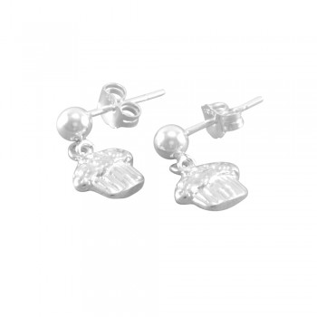 Cupcake Earrings- Sterling Silver, dangle earrings