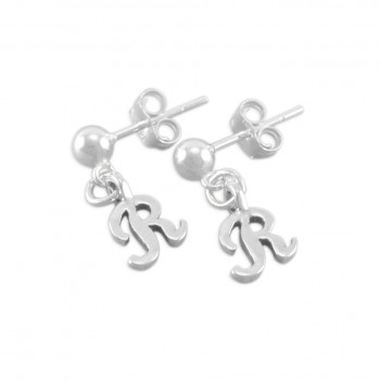 sterling silver initial letter earrings