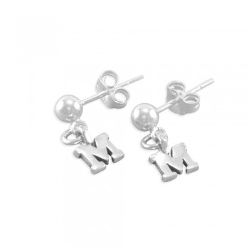 sterling silver initial letter earrings for girls