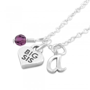 personalized heart necklace for sisters