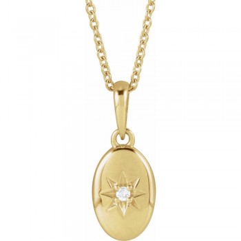  Star Necklace 14k Gold & Natural Diamond 