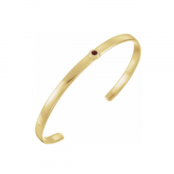 The Heirloom Birthstone Cuff | 14K Solid Gold & Natural Gemstone