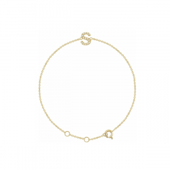 The Nova Keepsake Diamond Letter Bracelet For Child | 14K Solid Gold 