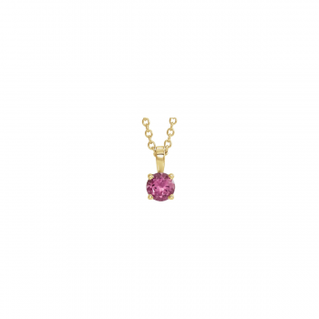 The Solara Petite Birthstone Necklace 14K Solid Gold & Natural Gemstone | First Fine Jewelry Gift For Child 