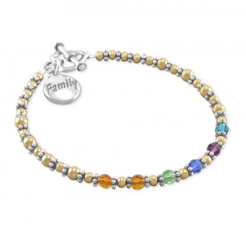 gold family birthstone bracelet