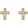 14K Yellow Gold Natural Diamond Cross Earrings 