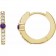 14K Gold Multi-Stone Diamond & Gemstone Hoops | Personalized Luxury Amethyst