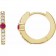 14K Gold Multi-Stone Diamond & Gemstone Hoops | Personalized Luxury Ruby