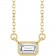 14K yellow Gold Natural Emerald Cut Diamond Necklace
