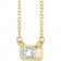 14K yellow Gold Natural Emerald Cut Diamond Necklace