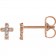 14K Rose Gold Natural Diamond Cross Earrings 