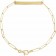 14k Solid Gold Engravable Bar Bracelet | Modern Paperclip Chain