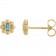 14K Solid Gold Flower Natural Gemstone Birthstone Earrings | Flora Petite Blue Zircon December