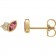 14k Solid Gold Monarch Marquise Birthstone & Diamond Cluster Studs Pink Tourmaline