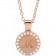 14K Solid Rose Gold & Natural Diamond Petite Round Pendant Necklace | Halo Medallion Monogram Initial For Child