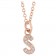14K Solid Rose Gold & Natural Diamond Tiny Letter Necklace | Lumière Little Initial For Child