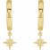14K Yellow Gold Natural Diamond Star Dangle Hinged Hoop Earrings