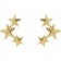 Astraea Triple Star Ear Climber Earrings 14k Solid Gold 