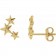 Astraea Triple Star Ear Climber Earrings 14k Solid Gold 