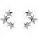 Astraea Triple Star Ear Climber Earrings 14k Solid White Gold 