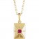 Birthstone Pendant 14k gold & natural ruby